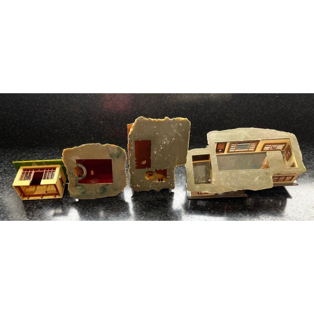 Vintage 1950's -1960's HO Train Layout Model Train Mid Century 4 Various Houses - Picture 7 of 7